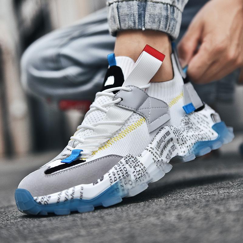 Graffiti Breathable Mesh Casual Sneakers - Riviera London