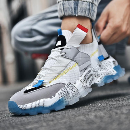 Graffiti Breathable Mesh Casual Sneakers - Riviera London