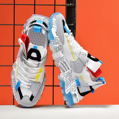 Graffiti Breathable Mesh Casual Sneakers - Riviera London