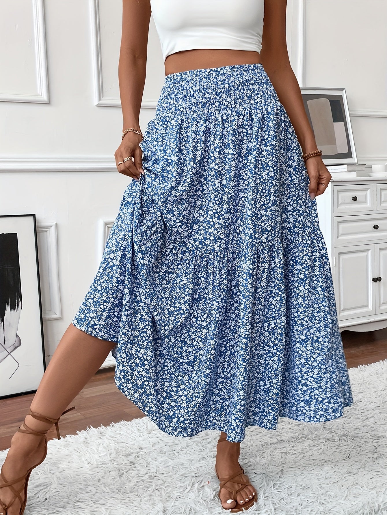 Elena Ditsy Floral Skirt - Riviera London