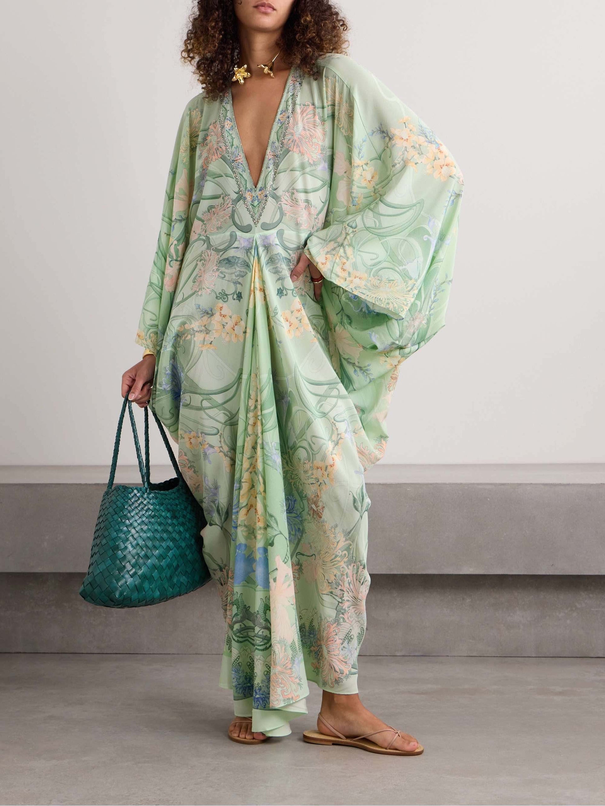 Unique Floral Print V Neck Oversized Midi Dress - Riviera London