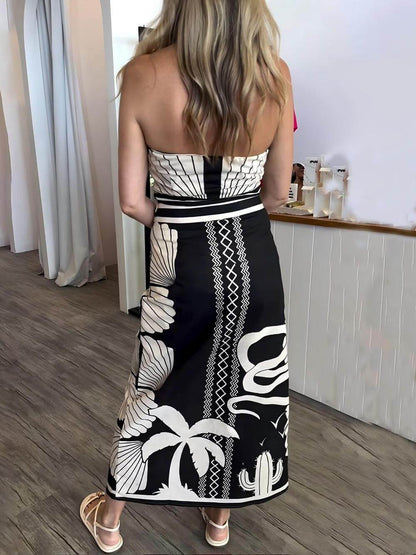 Unique Beautiful Floral Print Off-The-Shoulder Midi Dress - Riviera London
