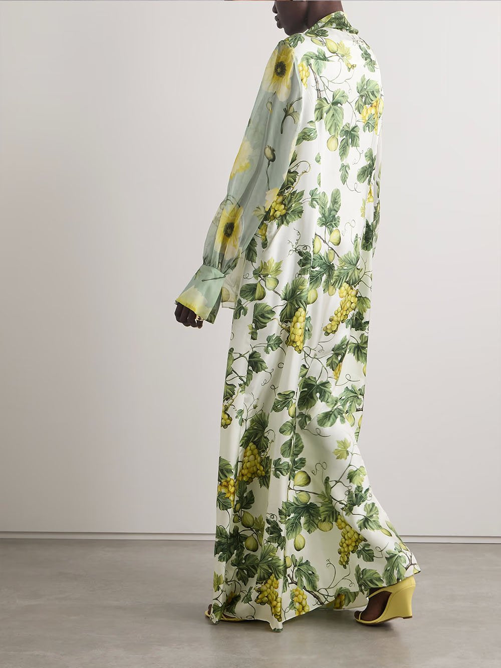 Delicate Floral And Fruit Print Maxi Dress - Riviera London