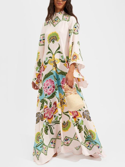 Exquisite Sunshine Floral Print Flowing Maxi Dress - Riviera London