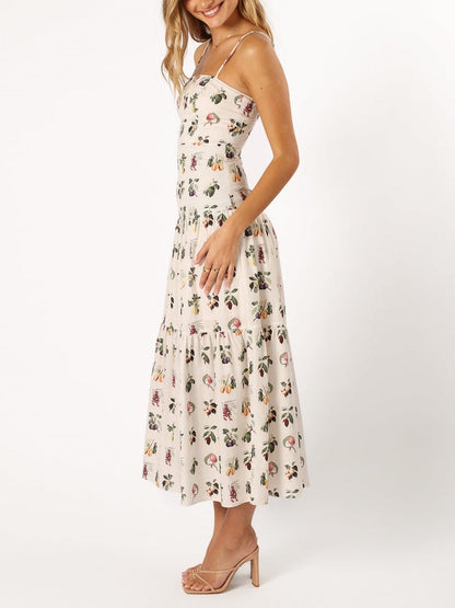 Fruit Floral Midi Dress - Riviera London