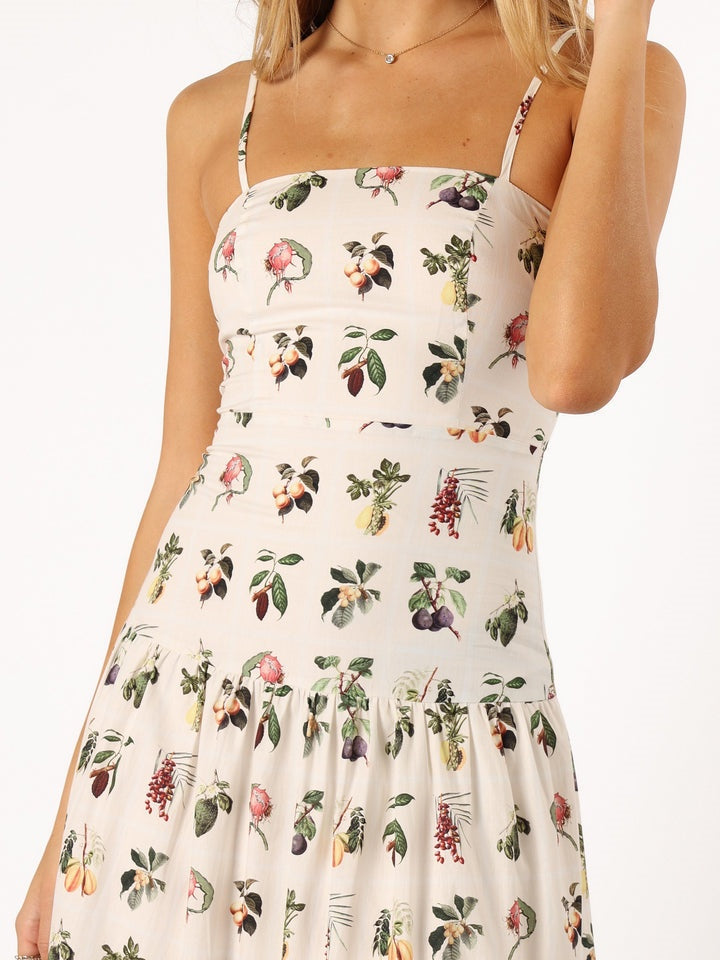Fruit Floral Midi Dress - Riviera London