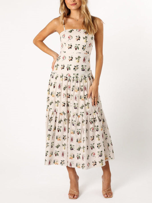 Fruit Floral Midi Dress - Riviera London