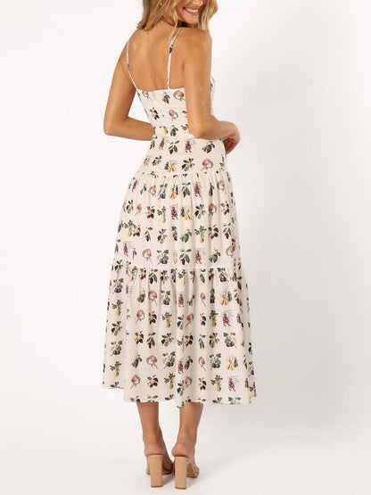 Fruit Floral Midi Dress - Riviera London