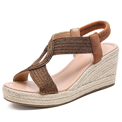 Braided Wedge Sandals