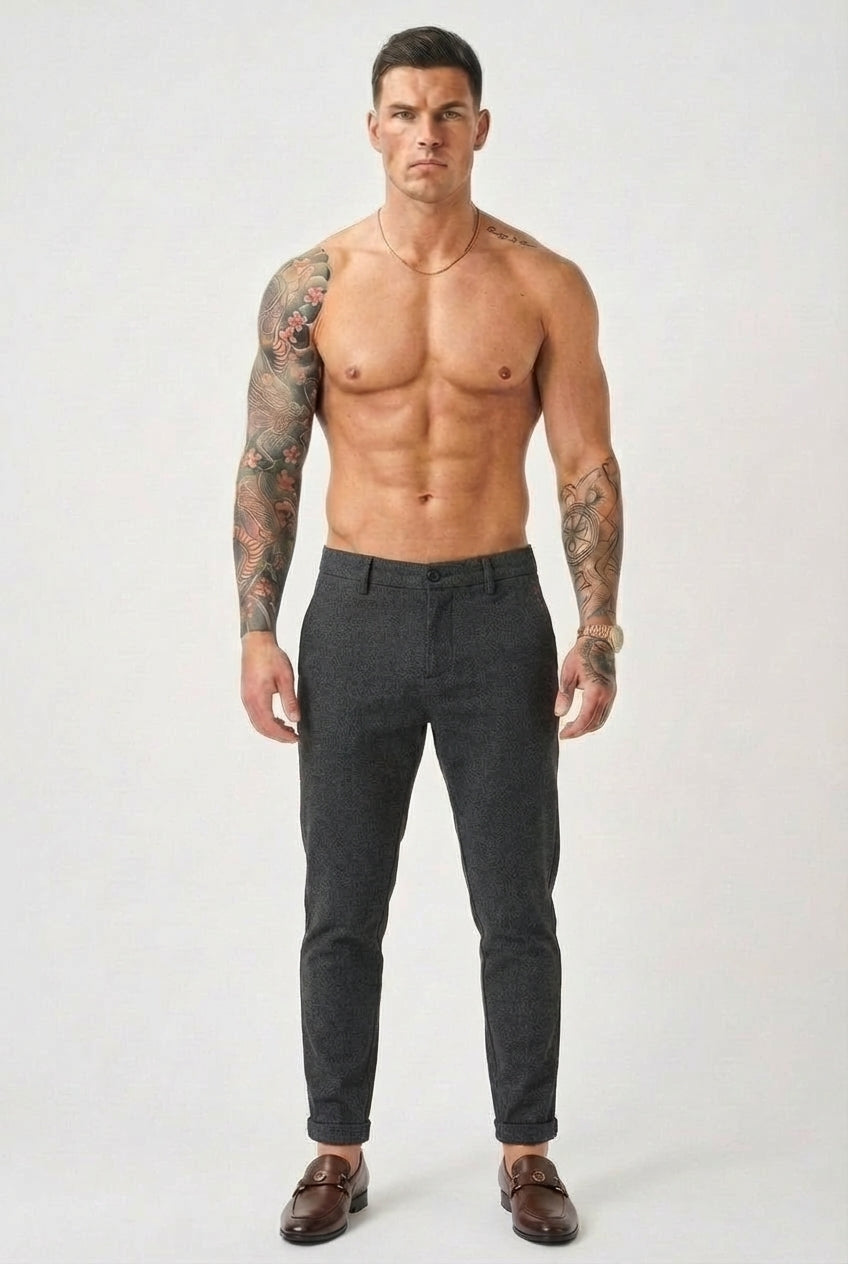 Luca Slim Fit Trousers – Black