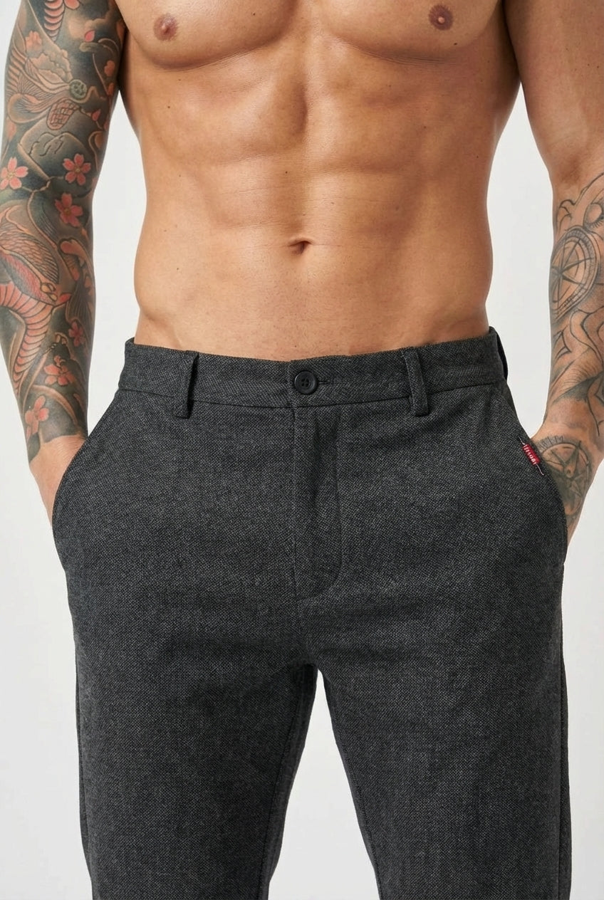 Luca Slim Fit Trousers – Black