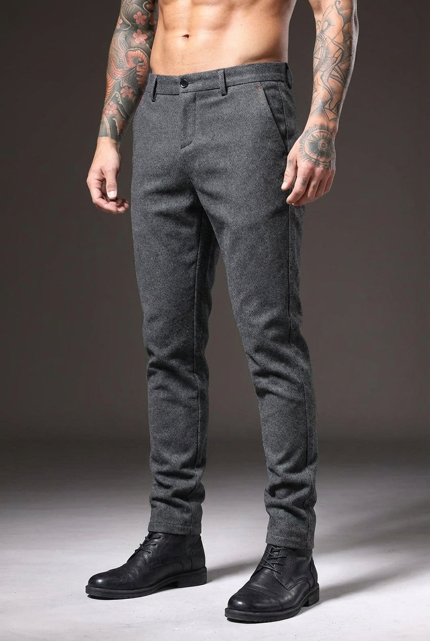 Luca Slim Fit Trousers – Light Grey