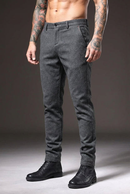 Luca Slim Fit Trousers – Light Grey