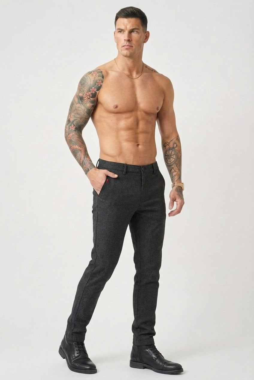 Luca Slim Fit Trousers – Black