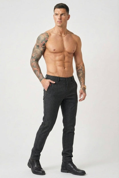 Luca Slim Fit Trousers – Black