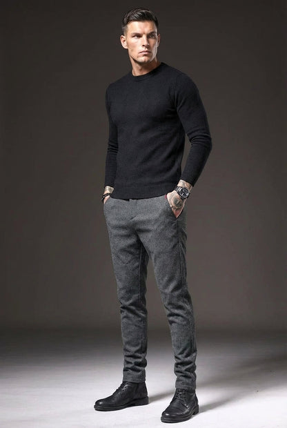 Luca Slim Fit Trousers – Light Grey