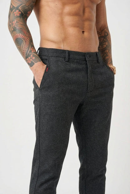 Luca Slim Fit Trousers – Black