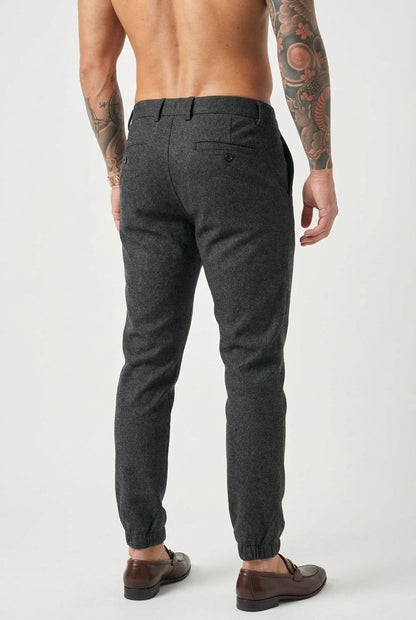 Luca Slim Fit Trousers – Black