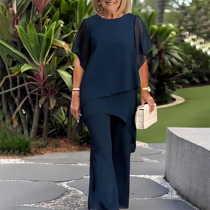 Charming Top & Wide Pants Set